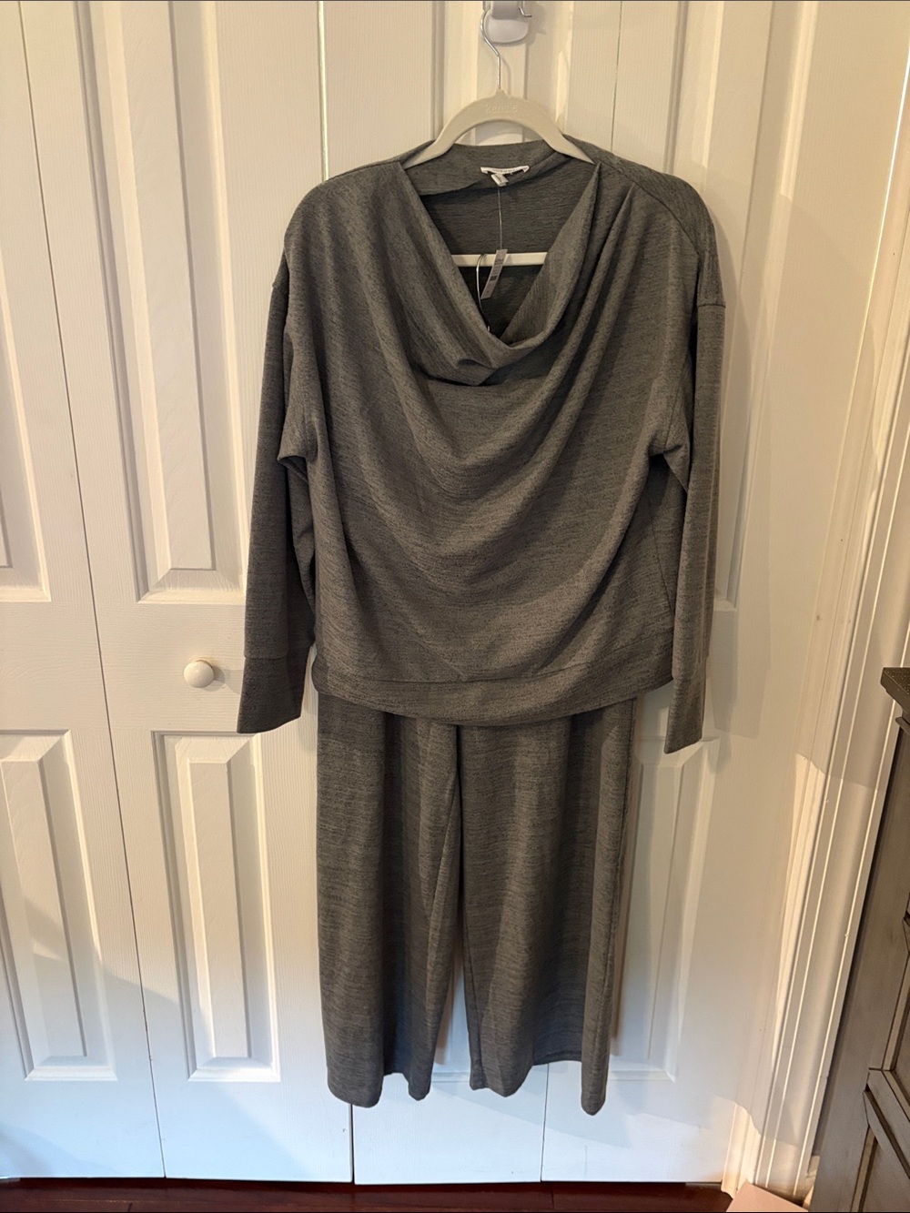 Gray Draped Neck Two-Piece Set   New with tags